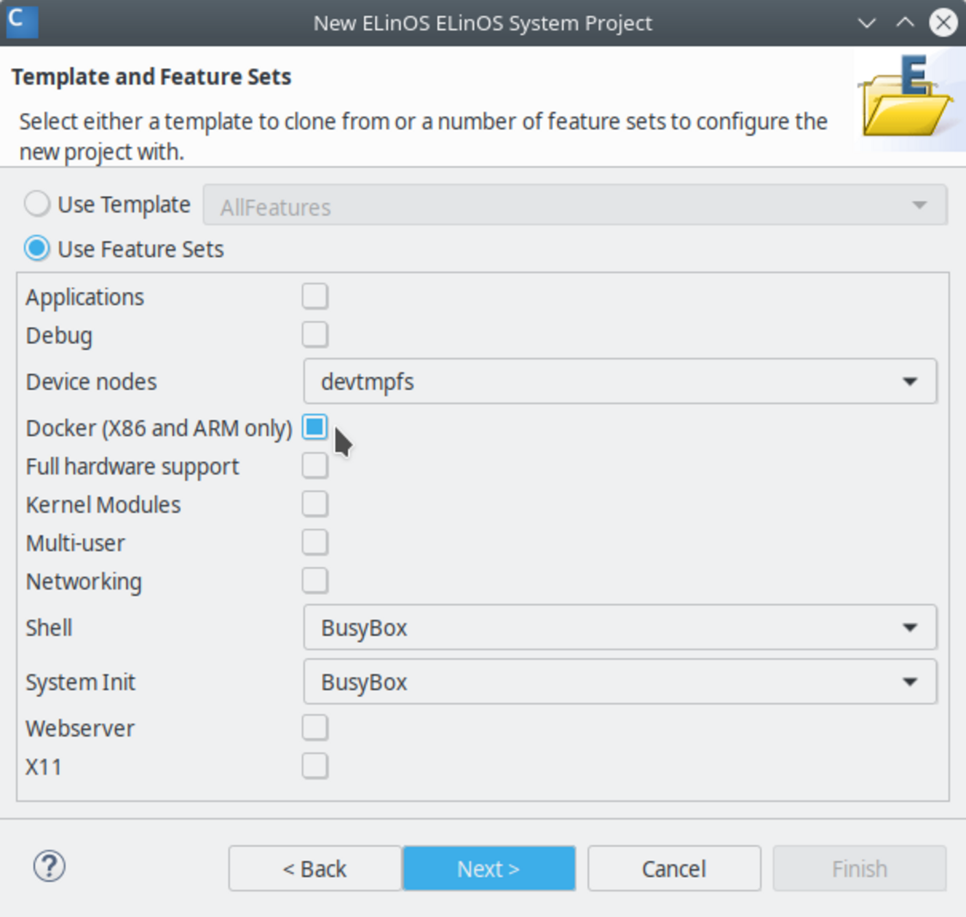 System project templates Docker