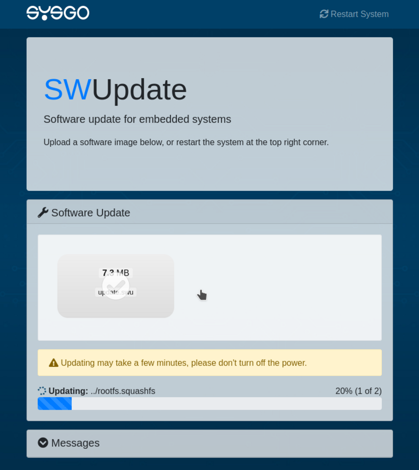 SWUpdate for embedded software drag and drop