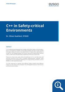 C++ in Safety-critical Environments
