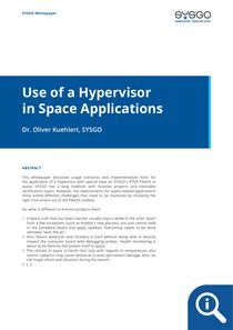 Use of Hypervisor in Space Applications