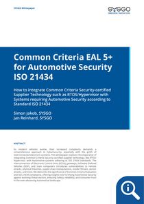 Common Criteria EAL 5+ for Automotive Security ISO 21434