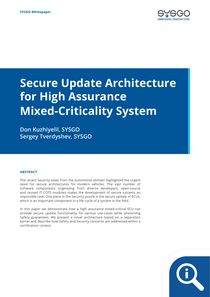 Secure Update Architecture for High Assurance Mixed-Criticality System